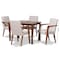 Baxton Studio Glenda Mid-Century Modern Greyish Beige Fabric and Walnut Brown Finished Wood 5-Piece Dining Set 187-7364-8959-Zoro - alternate 3
